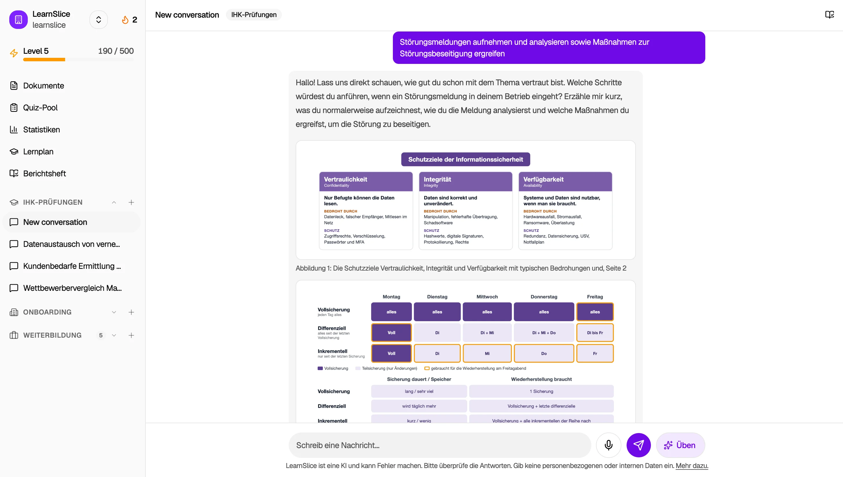 LearnSlice platform interface
